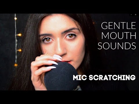 [ASMR] Mic Scratching & Gentle Mouth Sounds (soft kisses, inaudible whispering, SkSk, ...)