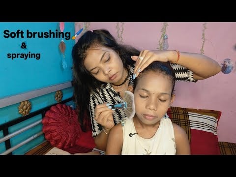 Summer Relaxing ASMR ✨ Gentle face brushing & soft spray sounds for calming  refreshing vibes 💆‍♀️🪄
