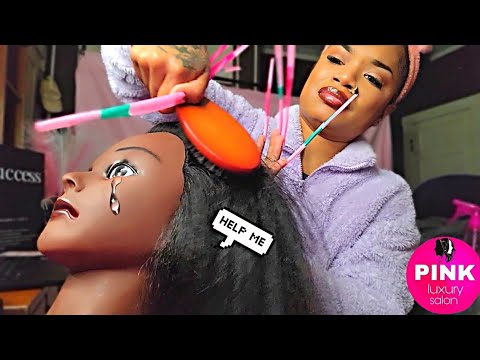 ASMR ~ Rude & Extra Ghetto Hairstylist Does Your Hair ( POKES YOUR EYE OUT )