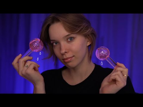 ASMR | Drippy Water Globe Trigger | Water, Glass, Short Storytelling + Face Massage