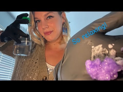 [ASMR] Fast & Aggressive Upper Body Massage With Gloves/Foaming Gel/Oil