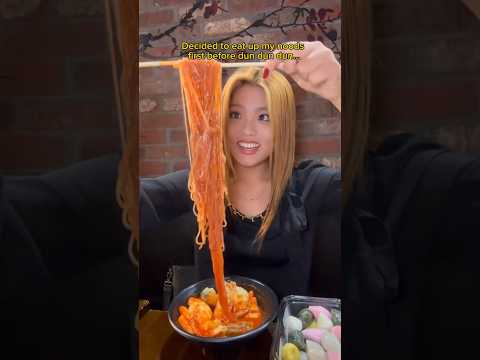 GLASS NOODLES INSIDE SPICY TTEOKBOKKI #shorts #viral #mukbang