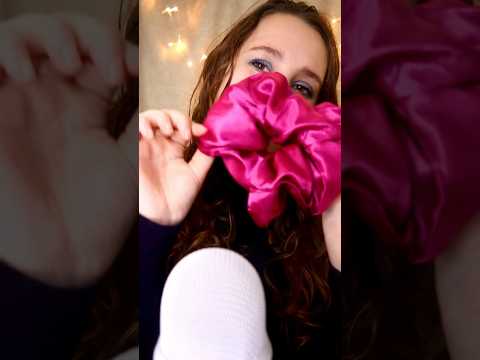 Putting a Scrunchy in Your Hair 💜 #asmr #asmrrelaxation #hair #scrunchies #shorts