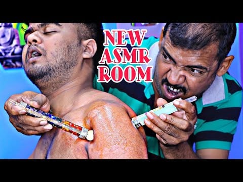My New ASMR Room With ASIM Barber And Ultimate Hair Wash Head Body Massage | Multiple Neck Crack
