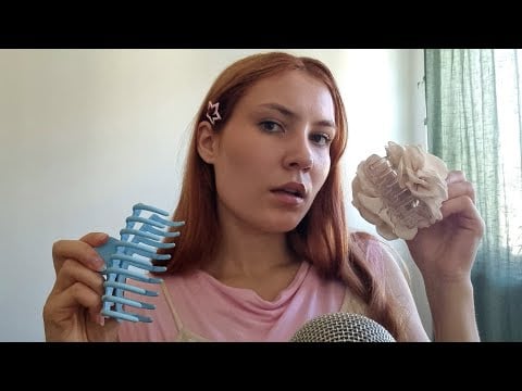 ASMR awkward girl clips up your hair in class 🩷(anticipatory triggers) 🩷