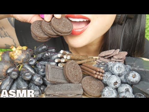 ASMR BLACK MOON GRAPES + POCKY + OREO + HERSHEY + JELLY (EATING SOUNDS) NO TALKING | SAS-ASMR