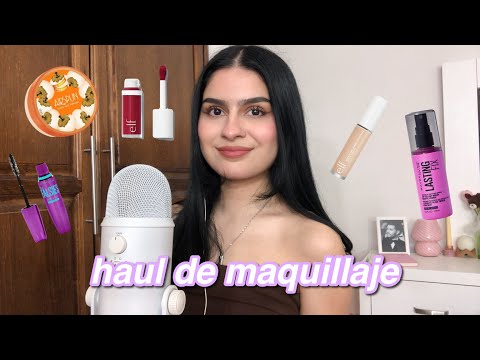 asmr | mini haul de maquillaje (whispering, tapping, mouth sounds)