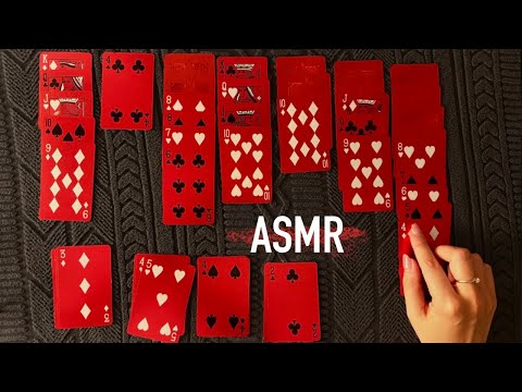 😴 ASMR Card Game Solitaire ♠️ | Relaxing Clicky Whispers & Soft Shuffling Sounds