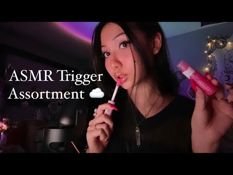 asmr trigger assortment | brushing, lip gloss, tapping, crinkling 💗