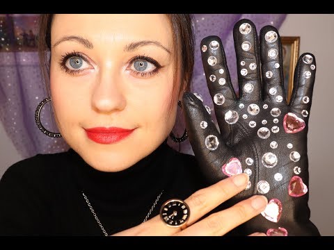 [ASMR] Peeling Rhinestones Off Leather Gloves ~ Sticky Sounds