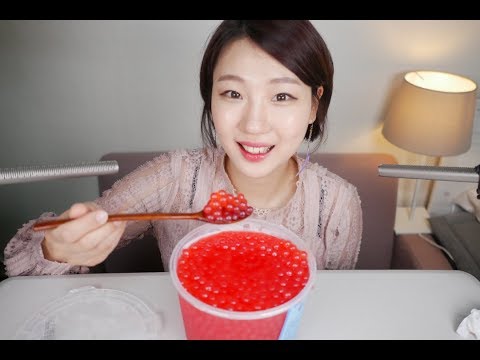 [ASMR] 소리좋은 개구리알 젤리 팝핑보바 맛있게 먹는 4가지 방법!! 소또먹 팝핑보바 이팅 사운드