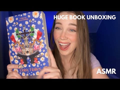 ASMR HUGE Book Haul Unboxing 📚 Whispered 😌