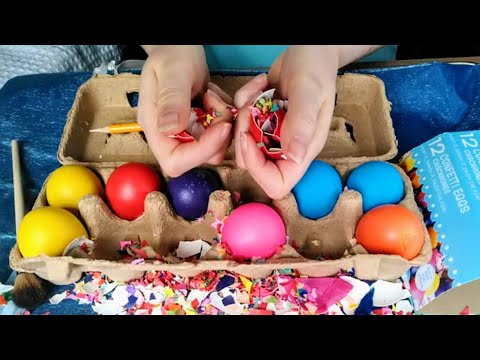 Crushing Eggshells ASMR {Cardboard, Crunching, Tapping, Scratching, Tracing} - No Talking