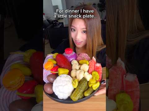 For dinner I have a little snack plate…#food #eating #mukbang #snack #asmr