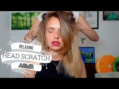 ASMR Scalp scratch head massage with hair brushing and soft whispers for plenty of tingles