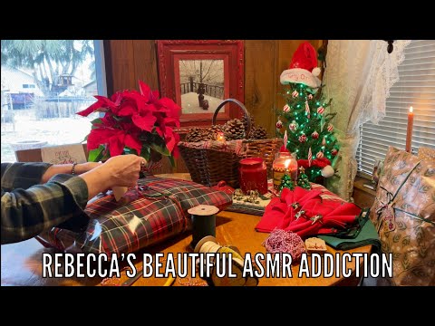 ASMR Cozy Gift Wrapping~Christmas! (Soft Spoken version) 3 different scenes!