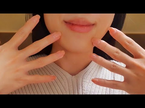 ASMR Skin Scratching & Collarbone Tapping 💅🤍 long natural nails, face touching, body tracing, tingle