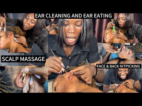 Deep Ear Cleaning, Ear Eating, Scalp Scratching, Lice Picking & Back Scratching for Intense Tingles