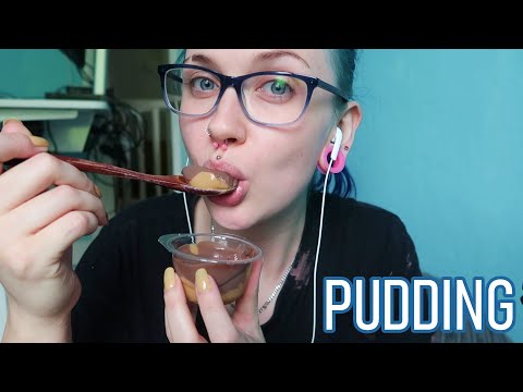 ASMR Eating Rolo Dessert Chocolate Pudding Pots