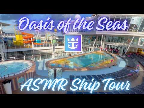 ASMR Gum Chewing Cruise Ship Walk Through | Whispered Voice Over | Royal Caribbean Oasis Of The Seas