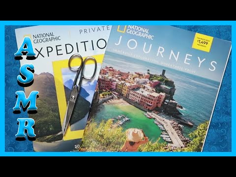 ASMR: Cutting Pics Out of Magazines (No Talking, Heavy Steel Scissors, Paper Sounds, Page Turning)