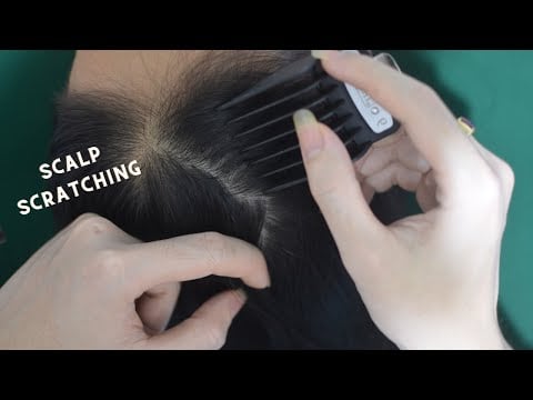 ASMR Scalp Scratching, Real Person Hair Play With Breathing Sounds For Relieve Anxiety