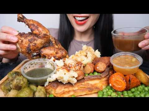 GIANT YORKSHIRE PUDDING + ROASTED CHICKEN + MASH (ASMR EATING SOUNDS) NO TALKING | SAS-ASMR