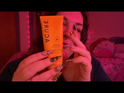 ASMR | Almost Touching & Over Explaining My Skincare Routine (with semi inaudible clicky whispers)