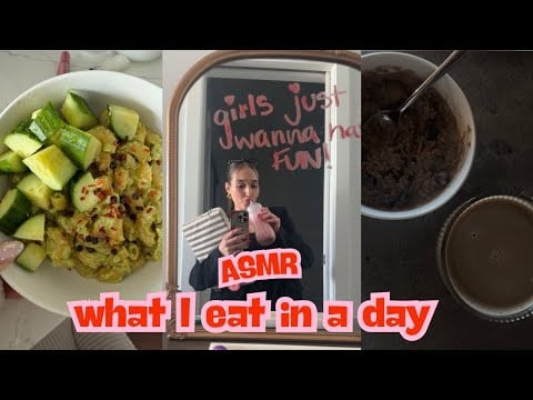 asmr - what I eat in a day ❤️‍🔥🥗🥟🍿