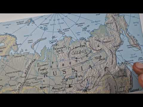 ASMR: All about SIBERIA | Stats and facts &  map tracing | ASMR whipering drawing