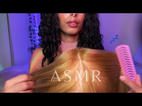 ASMR: PENTEANDO SEU CABELO ATÉ VOCÊ DORMIR para relaxar e acalmar a mente 😴