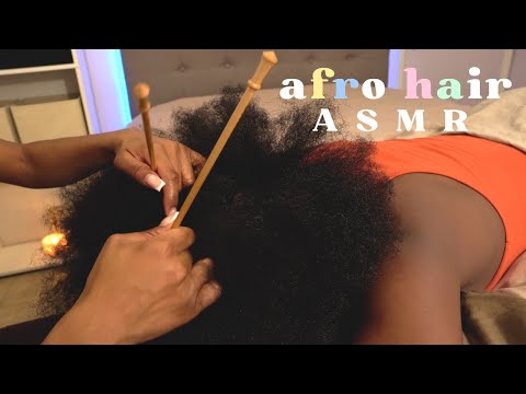 ASMR | REAL PERSON afro hair attention, tingly scalp check, scratching & massage on 4c Hair |Whisper