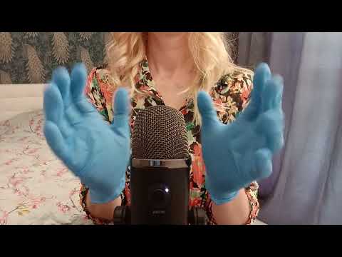 ASMR Pure Tingles:  Blue Gloves &  Fluffy Mic (No Talking)