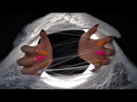 ASMR Spiderweb tingles • Hands coming out of the dark