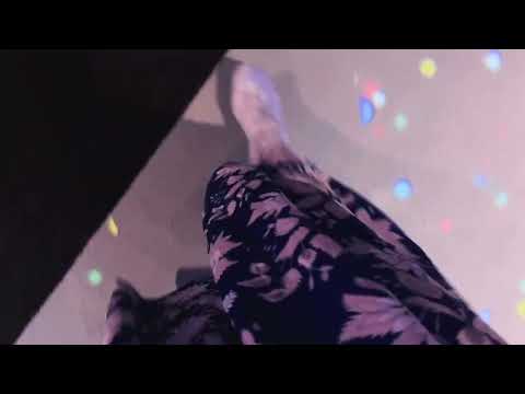 ASMR feet in socks dancing on carpet Christmas vibes