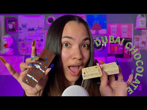 ASMR Crisp Crunchy Dubai Chocolate Eating Sounds🍫