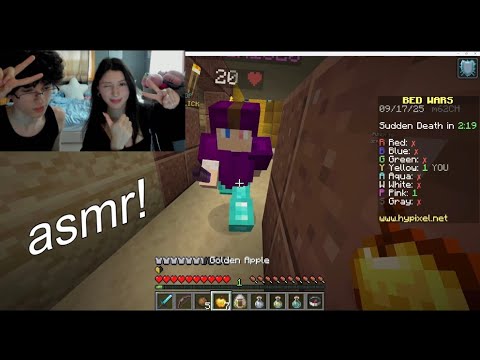 GAMING ASMR 🩵💎⛏️ Minecraft Bed Wars & Fortnite ft. my brother! ☁️