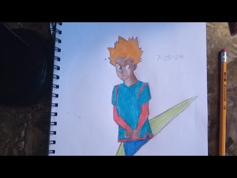 Coloring in a pencil drawing ASMR]