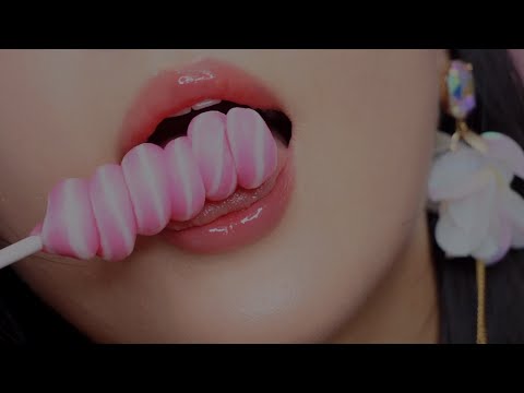 ASMR Twirl Lollipop Licking Mouth Sounds🍭👅 (Up Close)