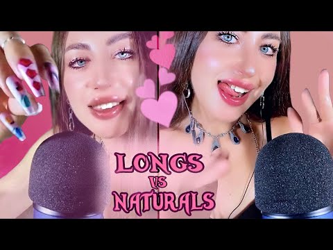 ASMR {Long Nails VS Natural Nails} Fast Hand Movements | Deep Relaxation 🤤🥰😴💅