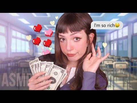 A menina rica senta atrás de você na aula | ASMR 💸