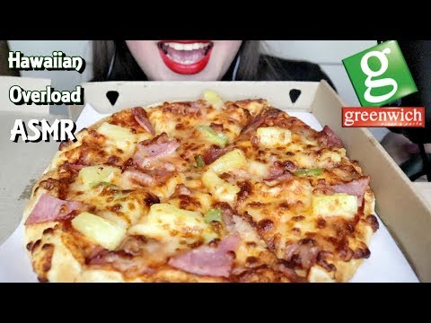 ASMR Greenwich Hawaiian Pizza Eating Sounds No Talking