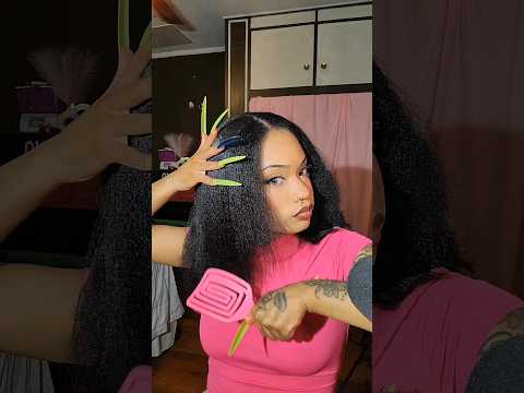 ASMR Hairbrushing and Styling 😳🫣 #shorts