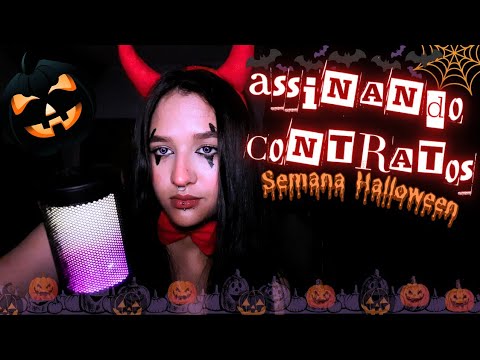 ASMR CASEIRO | CONTRATO COM A DIABINHA🧡 #asmr #halloween