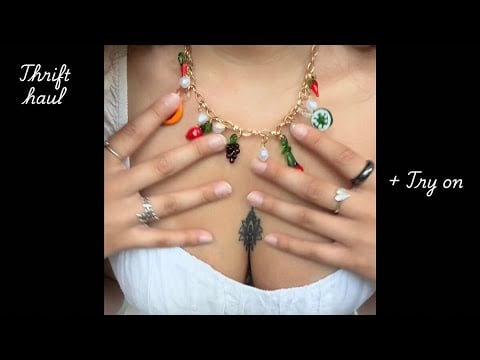 ASMR clothing haul + try on (w/fabric scratching) 🌟