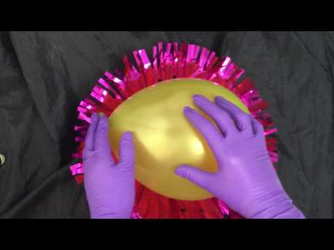 LATEX GLOVES 👈💜👉  COLORFUL DUTCH WORDS WRITTEN ON A BALLOON  [[ASMR]]