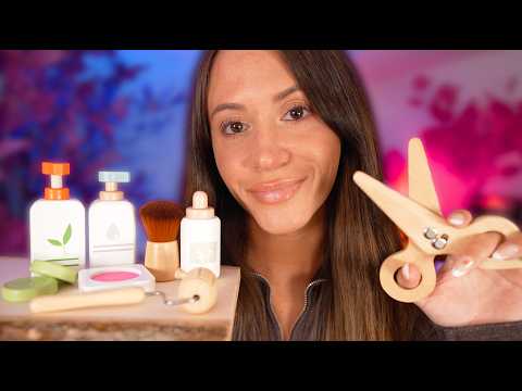 ASMR Wooden Fall Spa 🪵🍂 Haircut, Skincare & Makeup