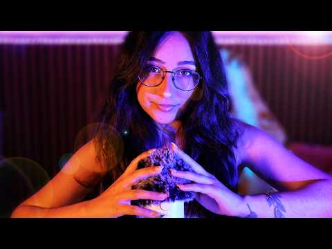 ASMR | Slow Mic Brushing & Whispers (1 HOUR w/ black screen)
