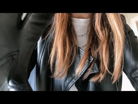 ASMR ✨ - camera moving with leather gloves and leather jacket