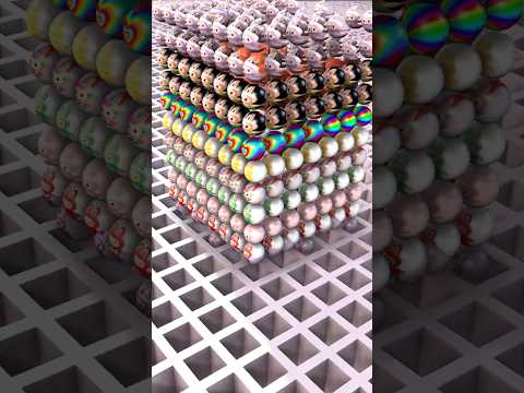 647 Balls Falling in Perfect Sync — Labubu Satisfying Loop Animation